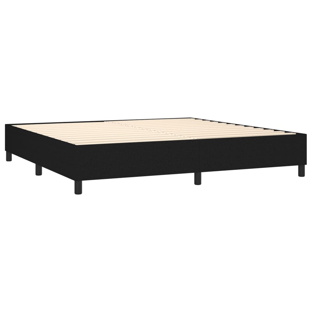 kontinentalseng med LED-lys 200x200 cm stof sort