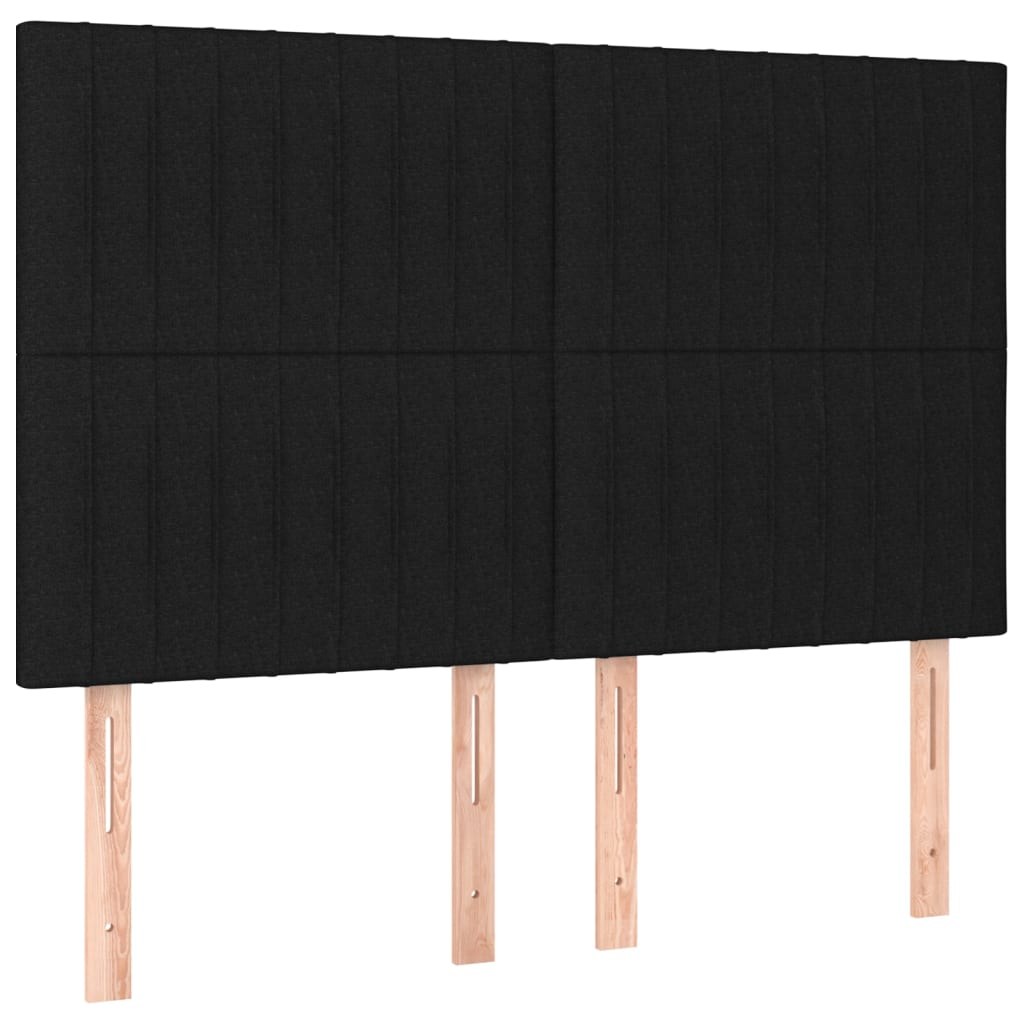 kontinentalseng med LED-lys 140x190 cm stof sort