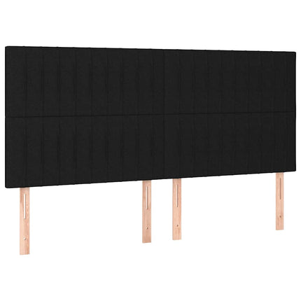 kontinentalseng med LED-lys 160x200 cm stof sort
