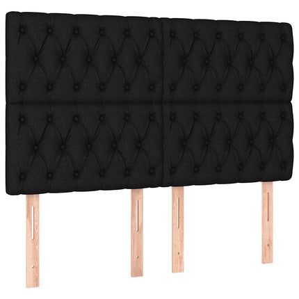 kontinentalseng med LED-lys 140x190 cm stof sort