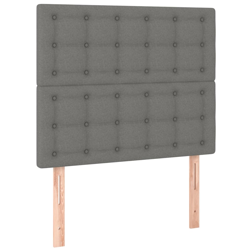 kontinentalseng med LED-lys 80x200 cm stof mørkegrå