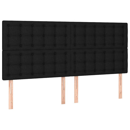 kontinentalseng med LED-lys 200x200 cm stof sort