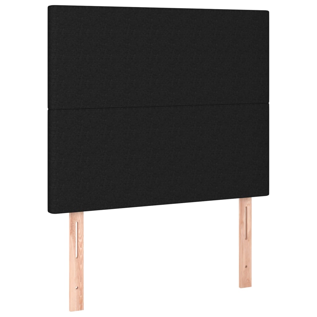 kontinentalseng med LED-lys 90x190 cm stof sort