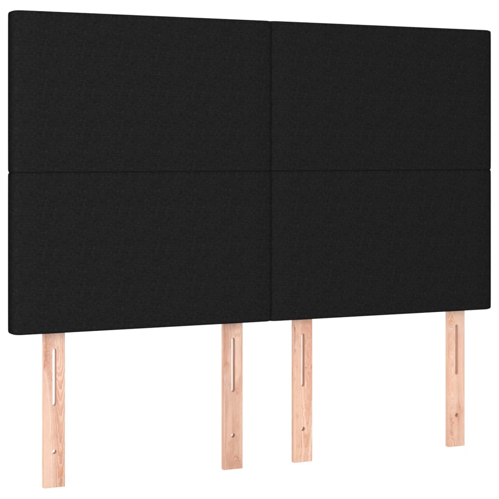 kontinentalseng med LED-lys 140x200 cm stof sort
