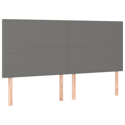 kontinentalseng med LED-lys 200x200 cm stof mørkegrå