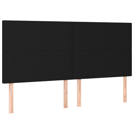 kontinentalseng med LED-lys 200x200 cm stof sort