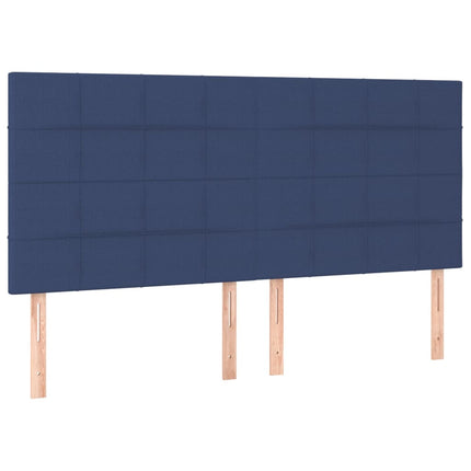 kontinentalseng med LED-lys 160x200 cm stof blå