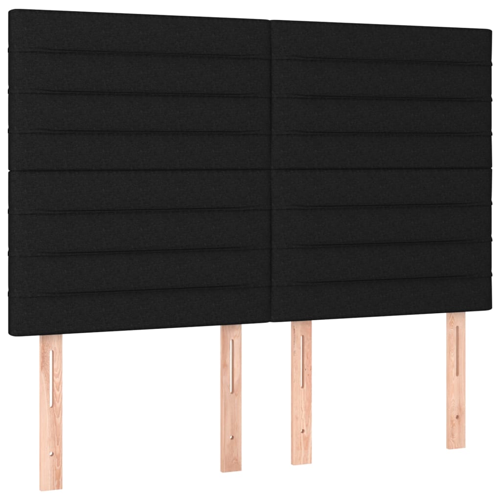 kontinentalseng med LED-lys 140x200 cm stof sort