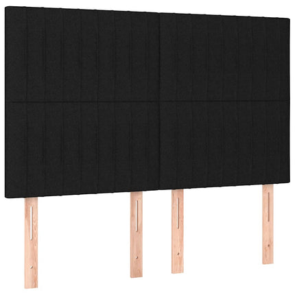 kontinentalseng med LED-lys 140x190 cm stof sort