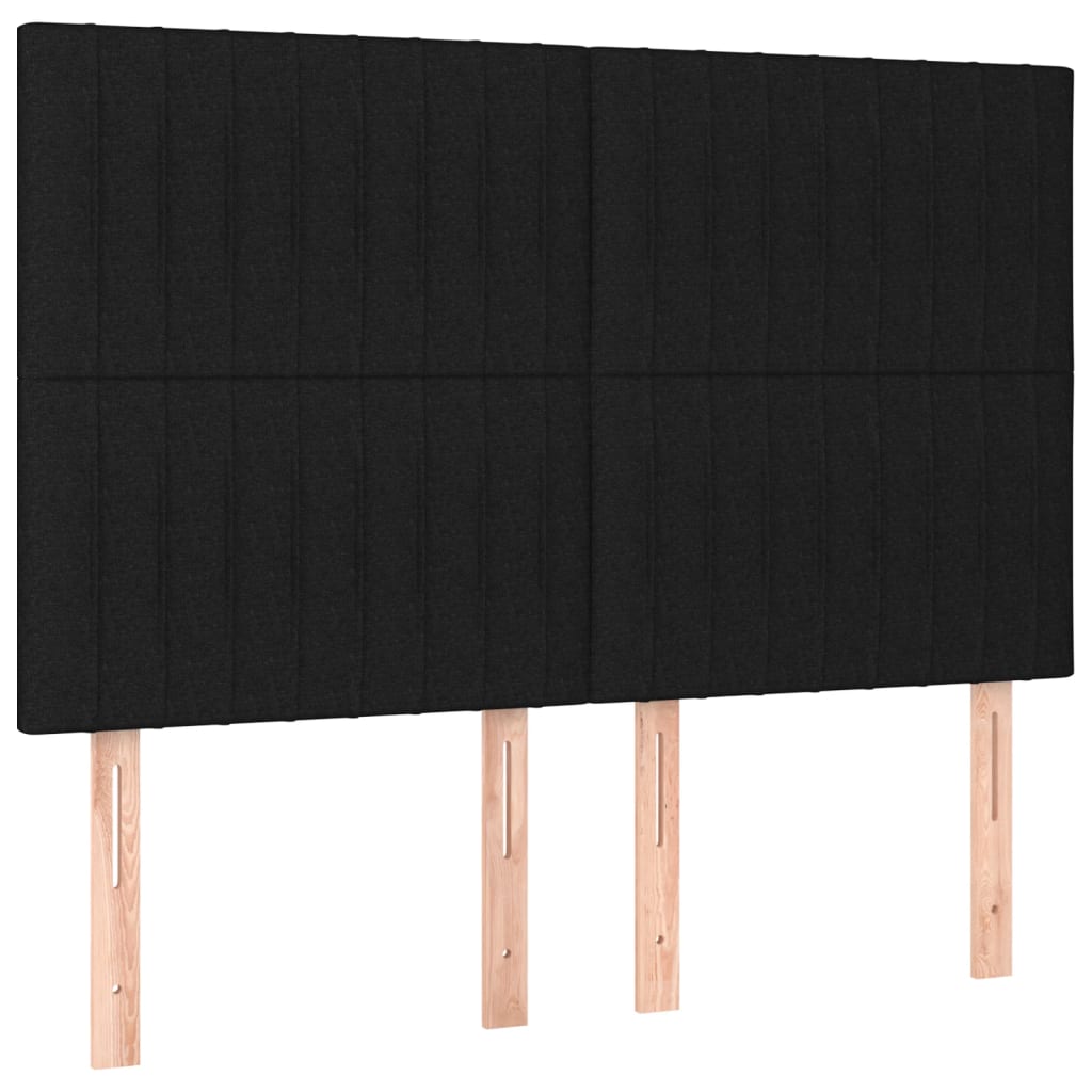 kontinentalseng med LED-lys 140x200 cm stof sort