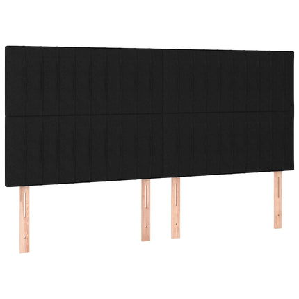 kontinentalseng med LED-lys 180x200 cm stof sort