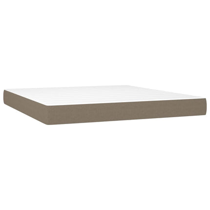 kontinentalseng med LED-lys 160x200 cm stof gråbrun