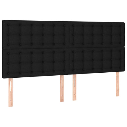kontinentalseng med LED-lys 200x200 cm stof sort