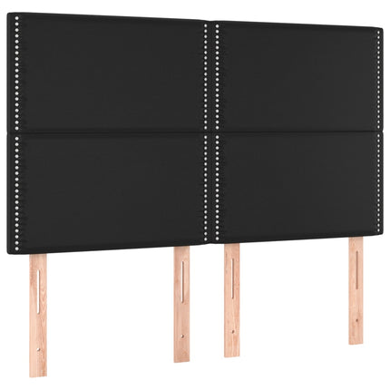 kontinentalseng med LED-lys 140x200 cm kunstlæder sort
