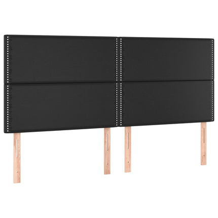 kontinentalseng med LED-lys 180x200 cm kunstlæder sort