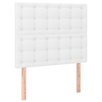 kontinentalseng med LED-lys 80x200 cm kunstlæder hvid