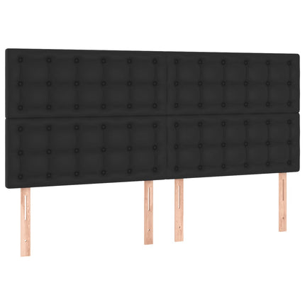 kontinentalseng med LED-lys 180x200 cm kunstlæder sort