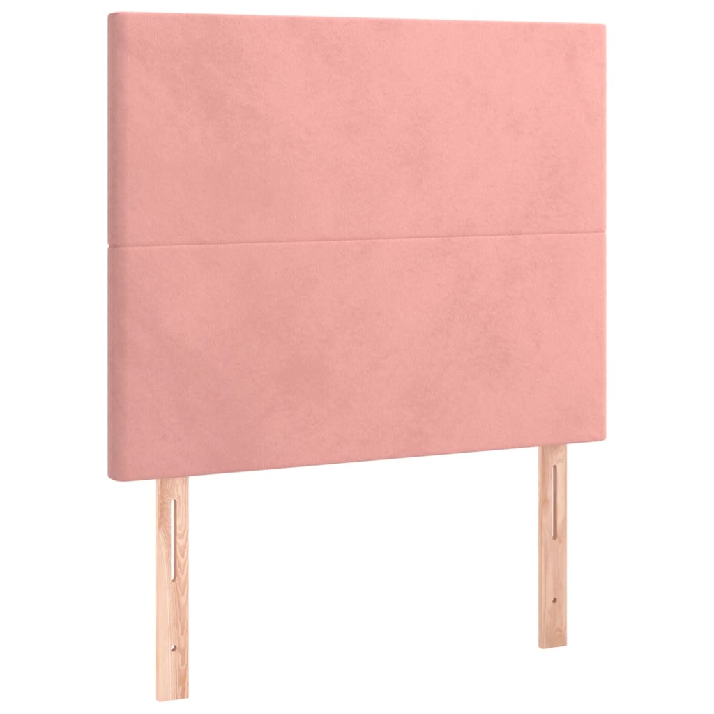kontinentalseng med LED-lys 80x200 cm velour pink