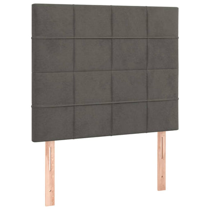 kontinentalseng med LED-lys 80x200 cm velour mørkegrå
