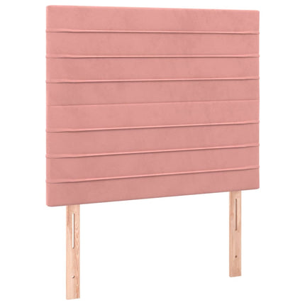 kontinentalseng med LED-lys 80x200 cm velour pink