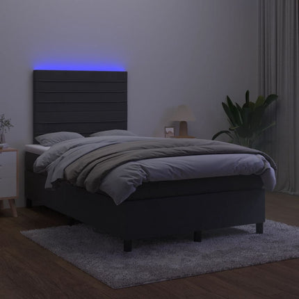 kontinentalseng med LED-lys 120x200 cm fløjl sort