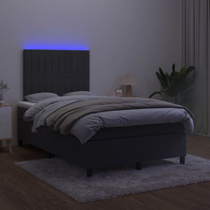 kontinentalseng med LED-lys 120x200 cm fløjl sort