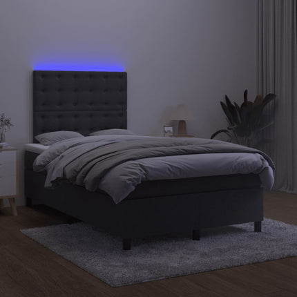 kontinentalseng med LED-lys 120x200 cm fløjl sort