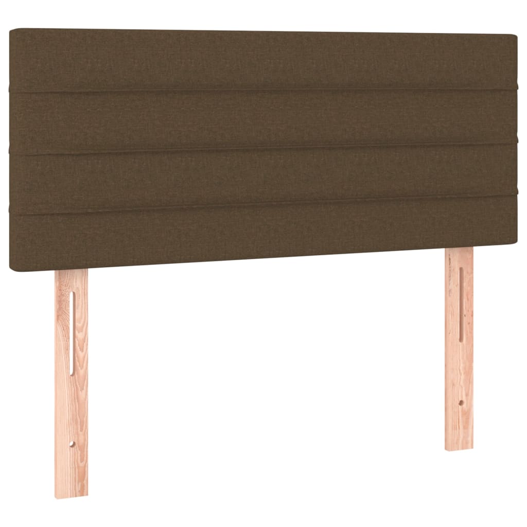 kontinentalseng med madras 90x200 cm stof mørkebrun