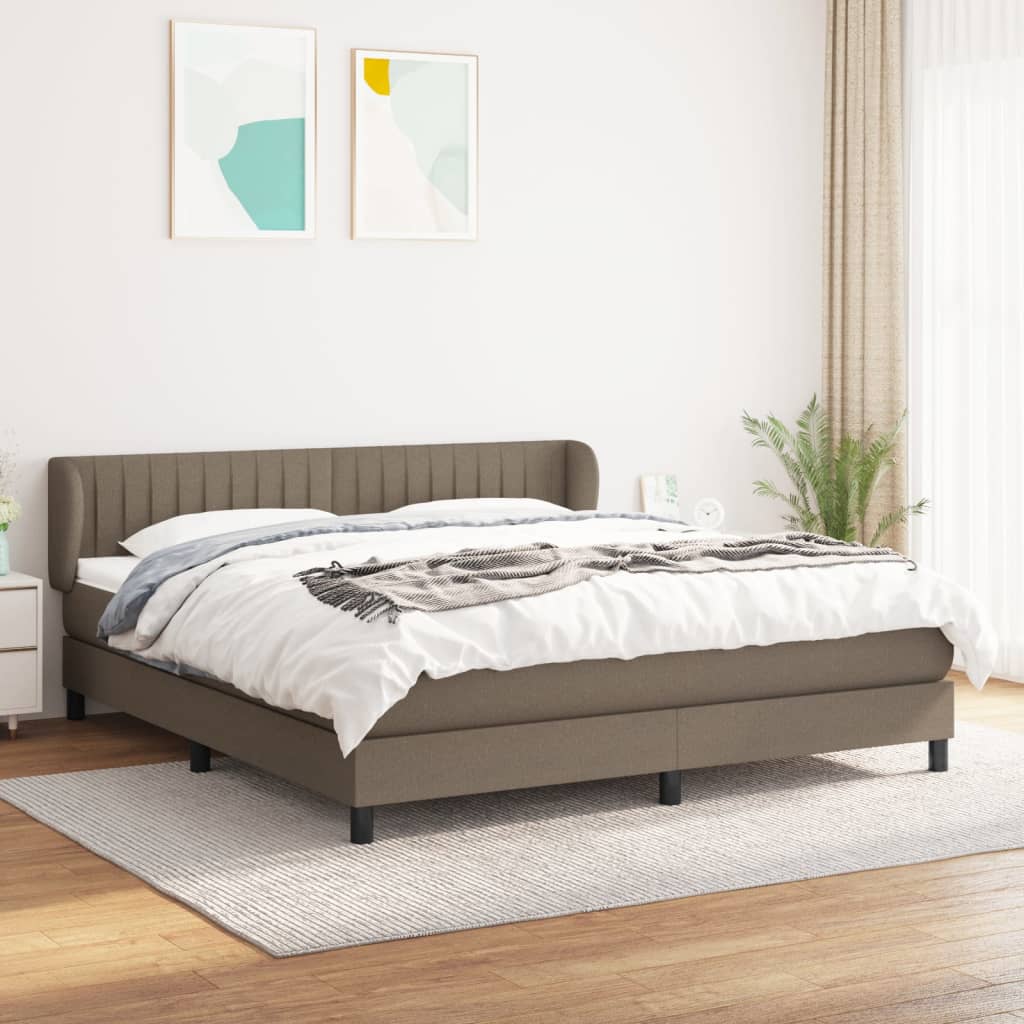 kontinentalseng med madras 180x200 cm stof gråbrun