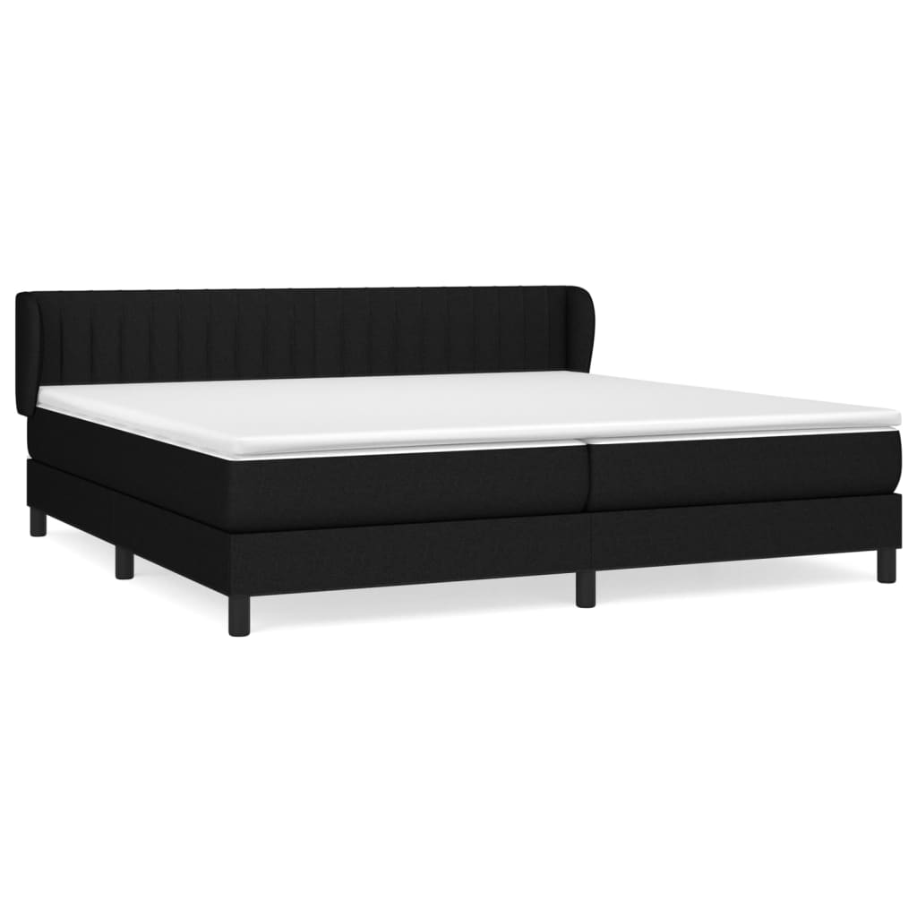 kontinentalseng med madras 200x200 cm stof sort