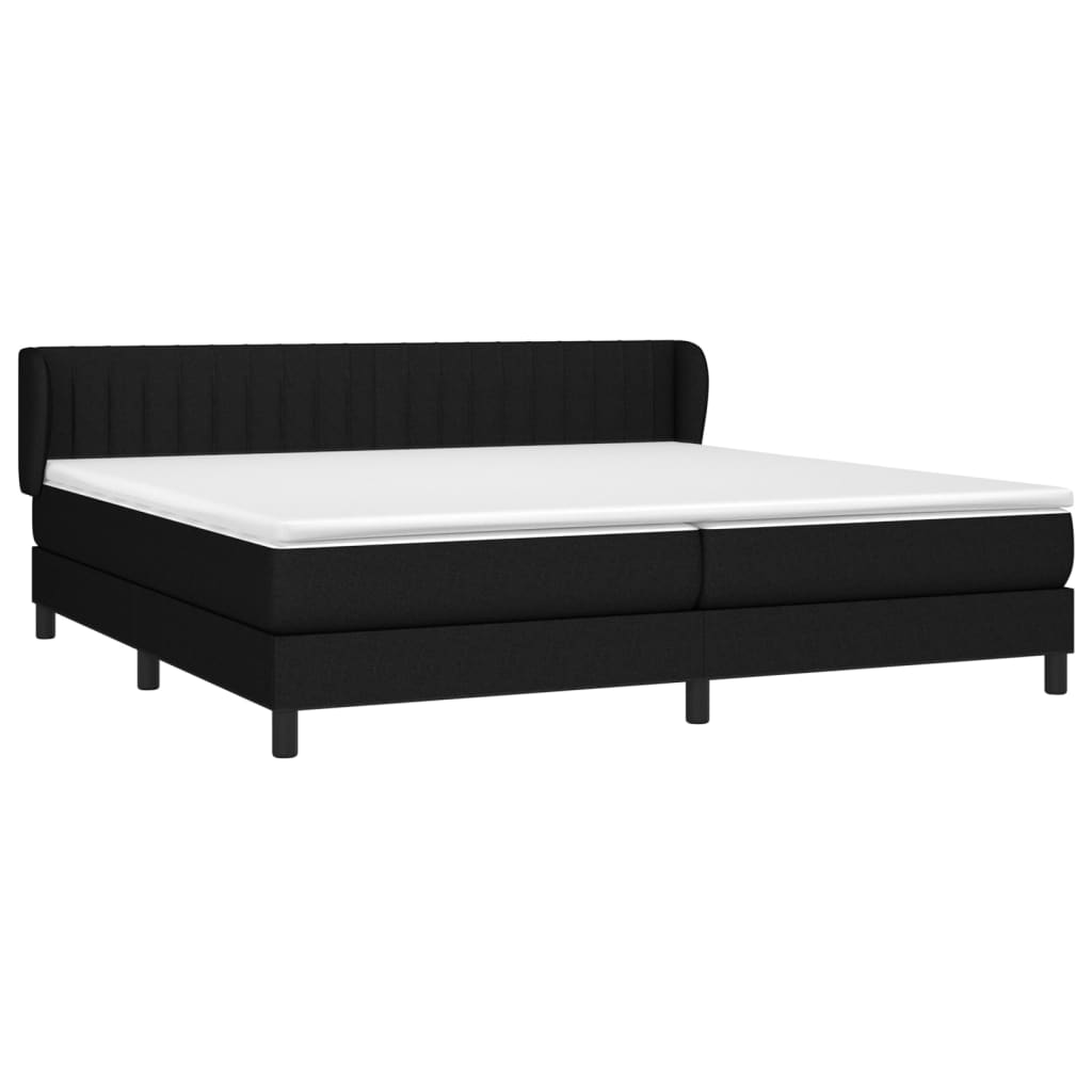 kontinentalseng med madras 200x200 cm stof sort