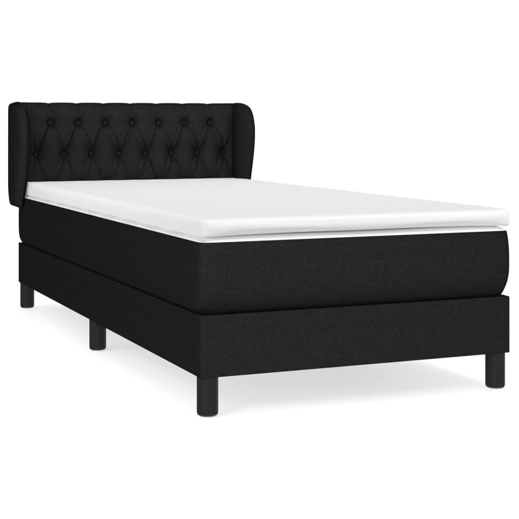 kontinentalseng med madras 90x190 cm stof sort