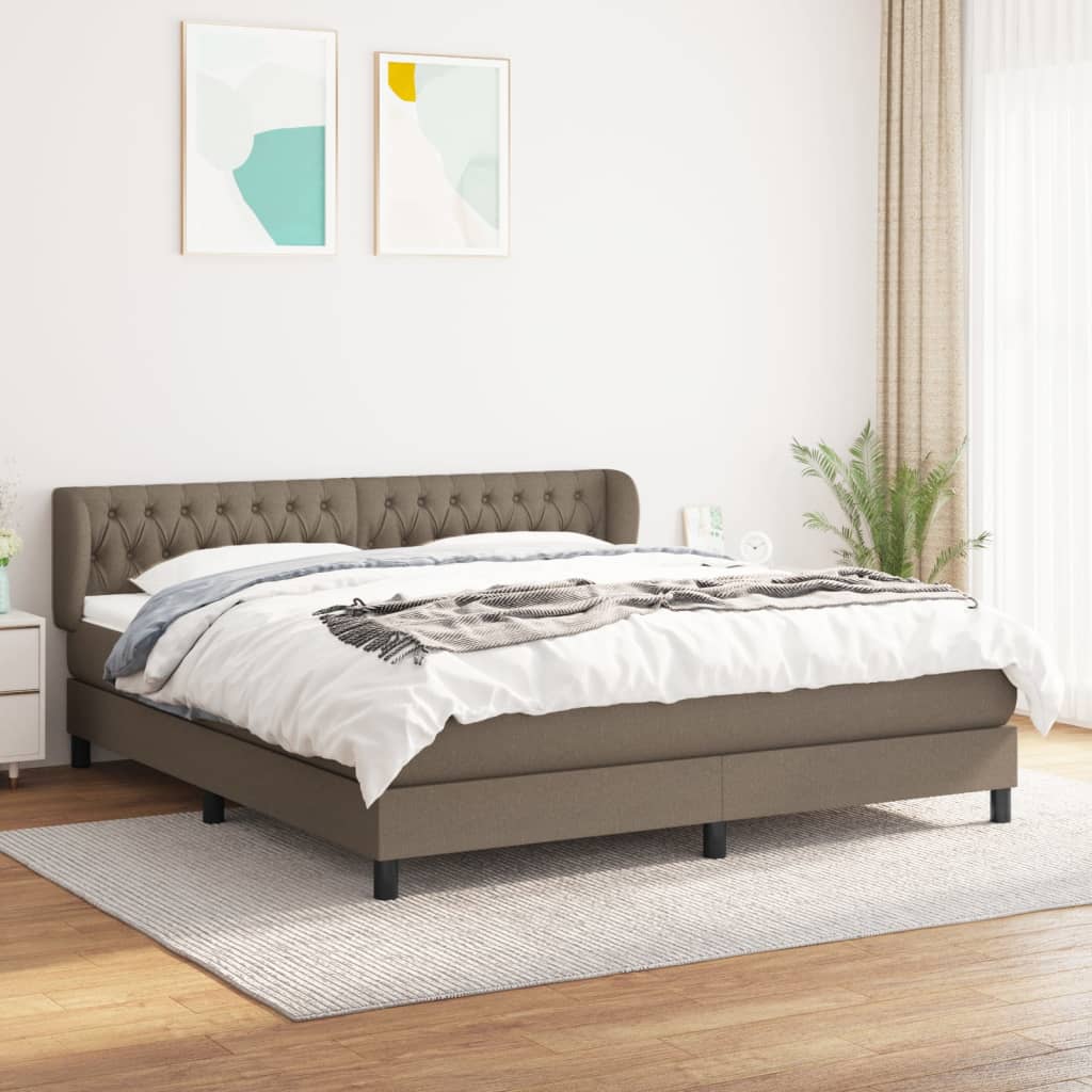 kontinentalseng med madras 180x200 cm stof gråbrun
