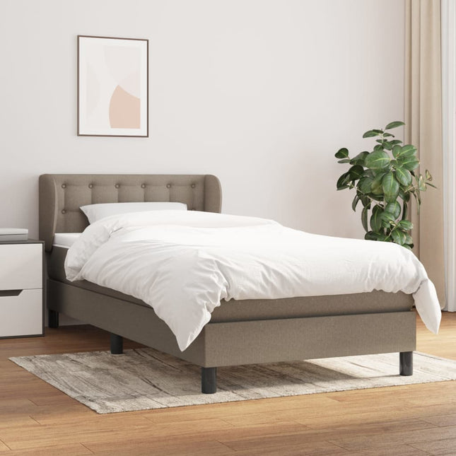 kontinentalseng med madras 80x200 cm stof gråbrun
