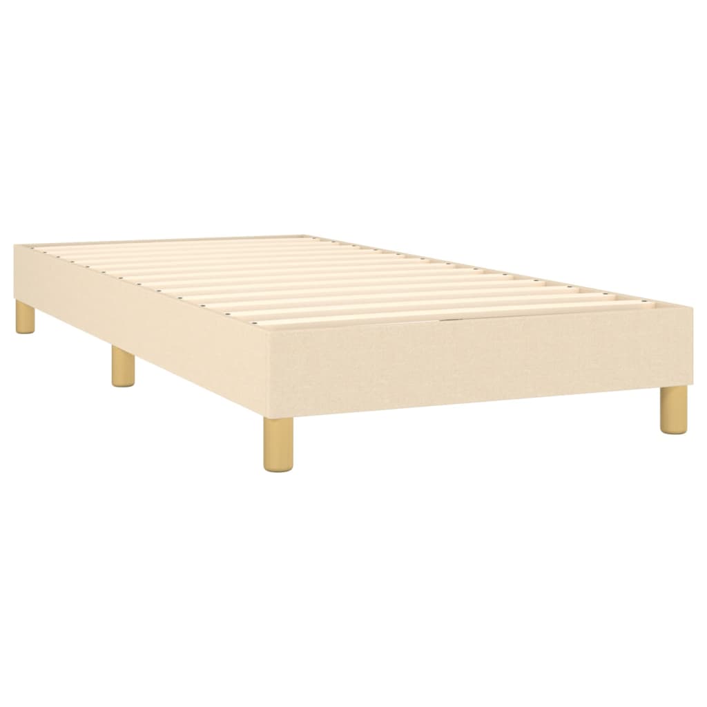 kontinentalseng med madras 80x200 cm stof cremefarvet