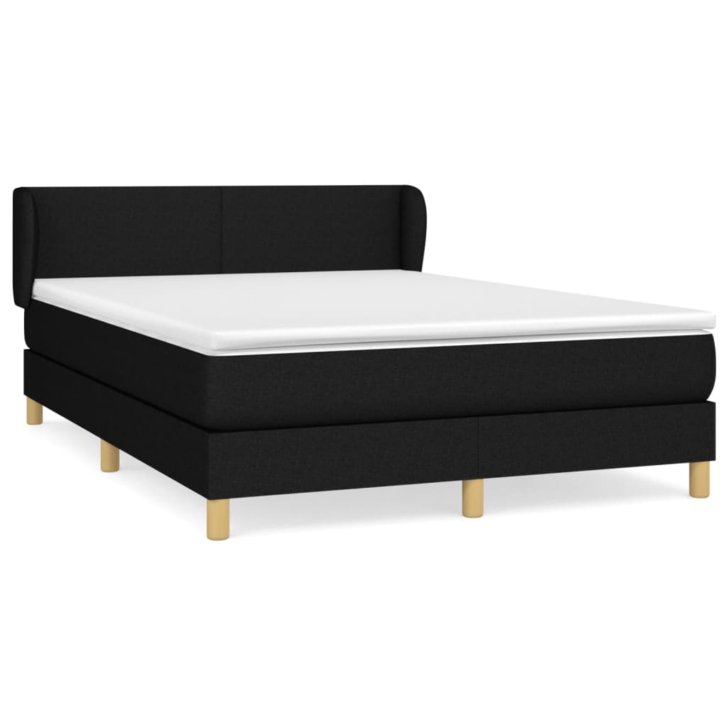 kontinentalseng med madras 140x190 cm stof sort
