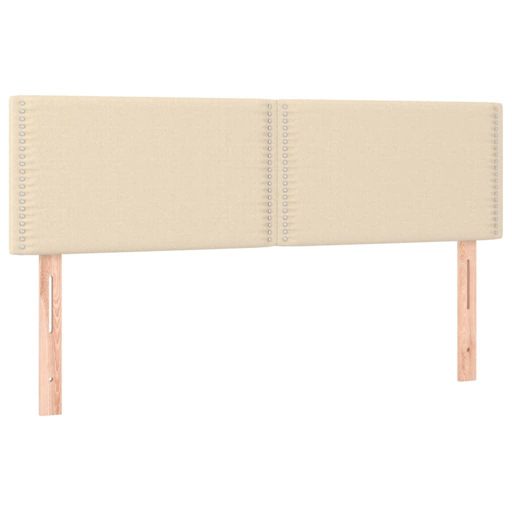 kontinentalseng med madras 140x190 cm stof cremefarvet