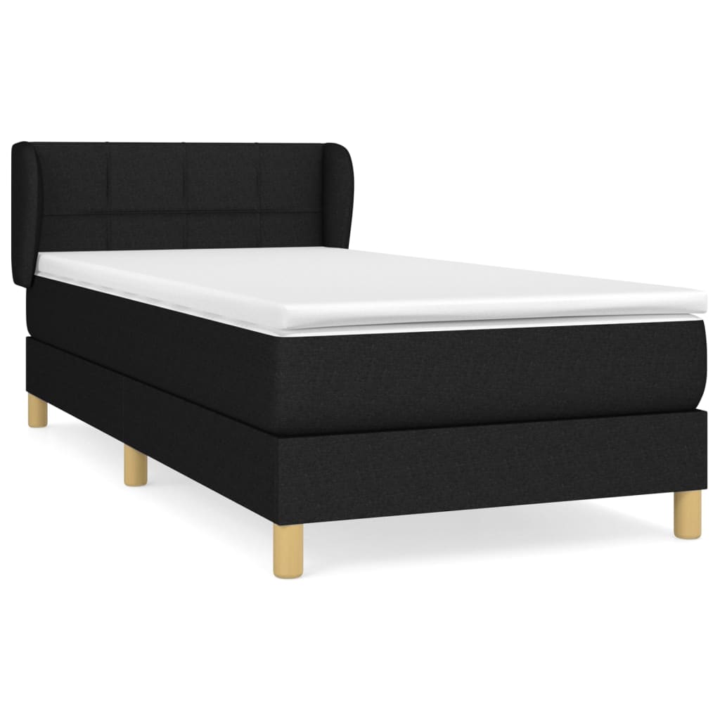 kontinentalseng med madras 90x190 cm stof sort