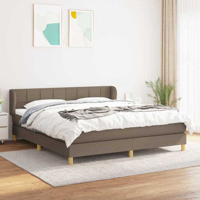 kontinentalseng med madras 160x200 cm stof gråbrun