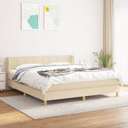 kontinentalseng med madras 180x200 cm stof cremefarvet