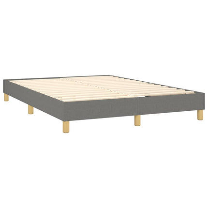 kontinentalseng med madras 140x190 cm stof mørkegrå
