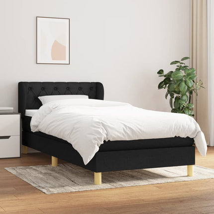 kontinentalseng med madras 80x200 cm stof sort