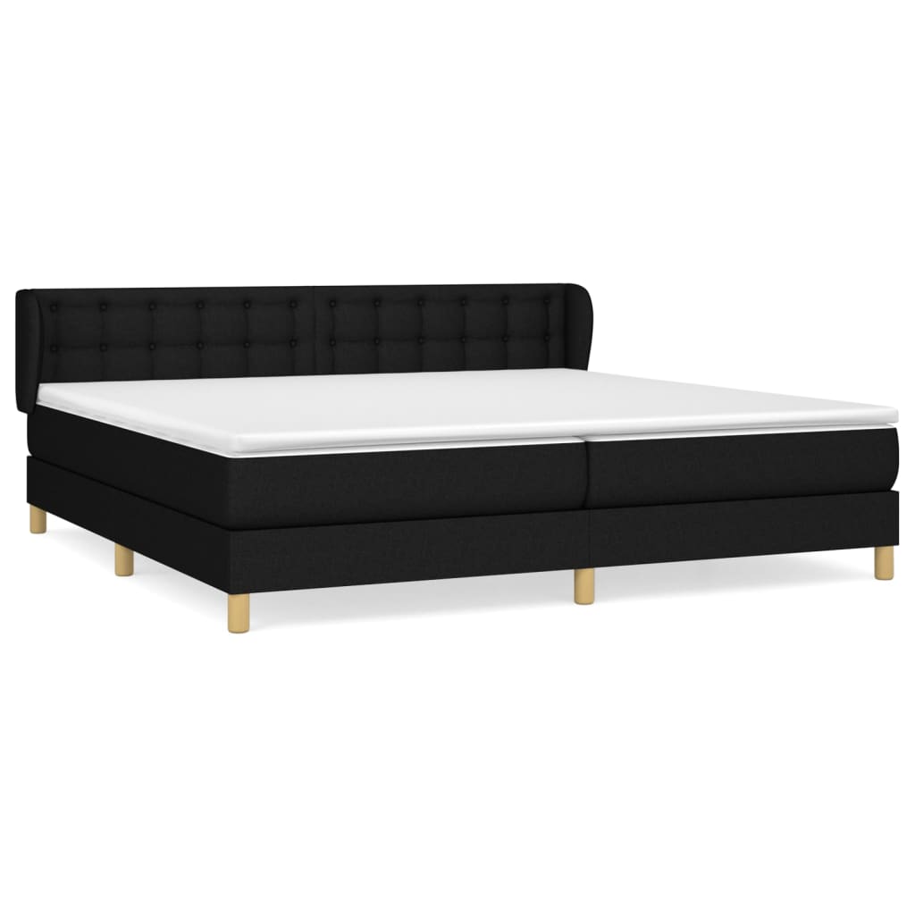 kontinentalseng med madras 200x200 cm stof sort