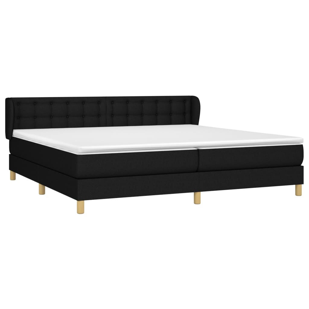 kontinentalseng med madras 200x200 cm stof sort
