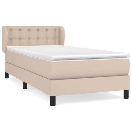 kontinentalseng 90x200 cm kunstlæder cappuccinofarvet