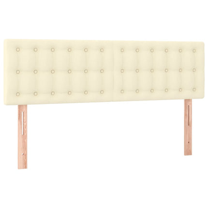 kontinentalseng med madras 140x190 cm kunstlæder cremefarvet