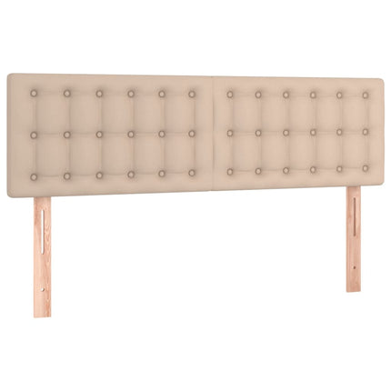 kontinentalseng 140x190 cm kunstlæder cappuccinofarvet