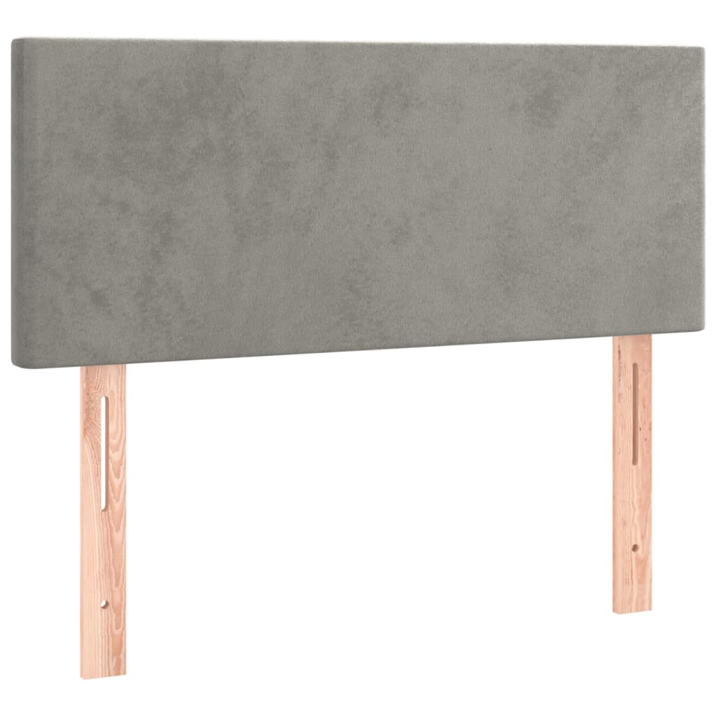kontinentalseng med madras 80x200 cm fløjl lysegrå