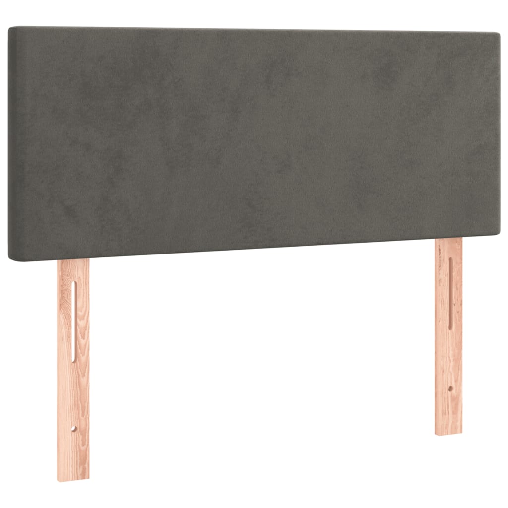 kontinentalseng med madras 100x200 cm fløjl mørkegrå