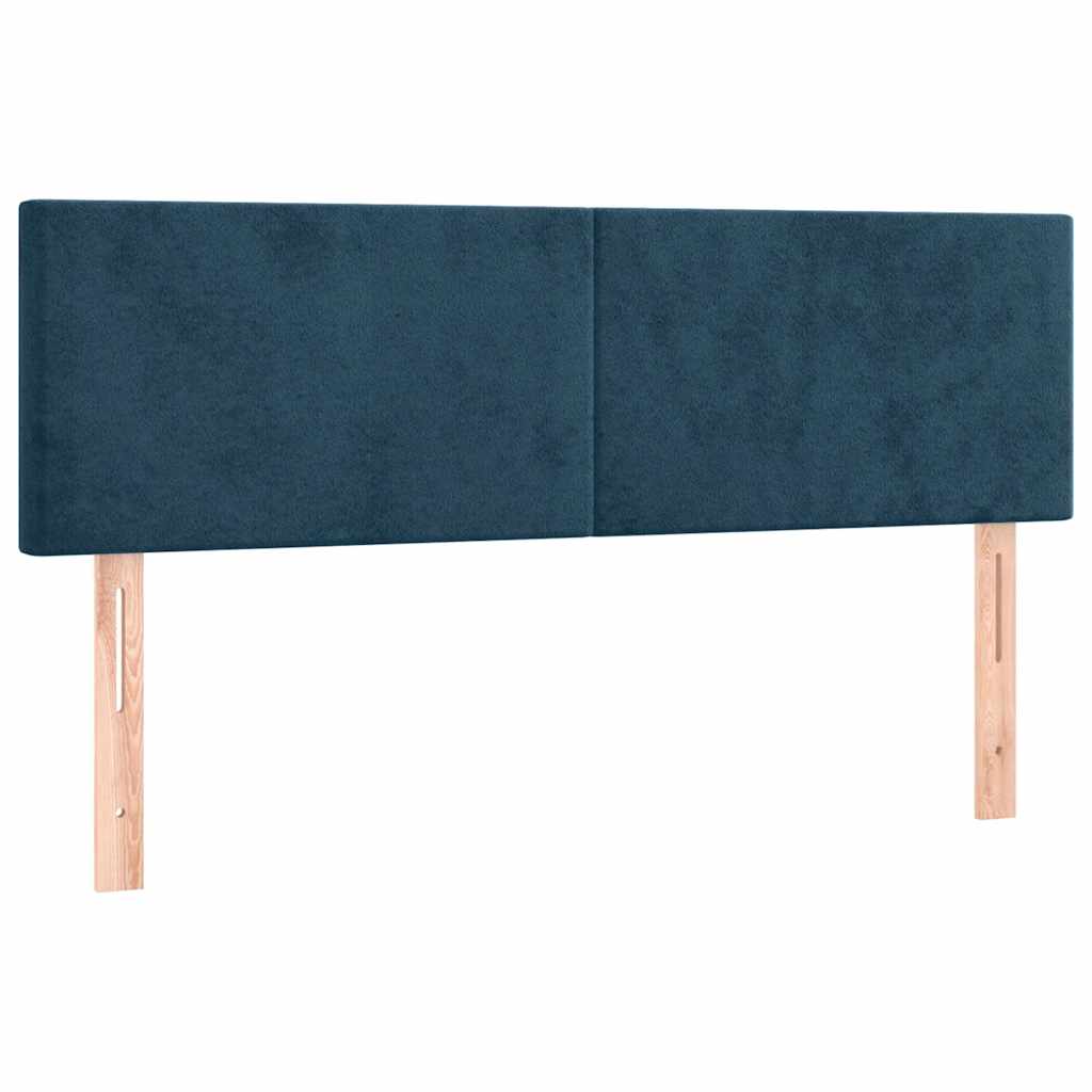kontinentalseng med madras 140x190 cm fløjl mørkeblå